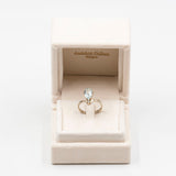 Vintage-Ring aus 14-karätigem Weißgold mit Aquamarin (2 Karat) und Diamant (0,05 Karat), 60er/70er Jahre