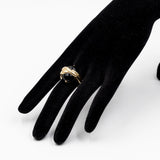 Vintage-Ring aus 14-karätigem Gelbgold mit Onyx, 70er/80er Jahre