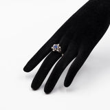Vintage-Ring aus 18-karätigem Weißgold mit Saphir (0,50 ct) und Diamanten (0.65 ctw), 60er Jahre