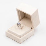 Vintage-Ring aus 18-karätigem Weißgold mit Saphir (0,50 ct) und Diamanten (0.65 ctw), 60er Jahre