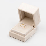 Anello vintage in oro giallo 14k con due diamanti (0.19ctw), anni '70