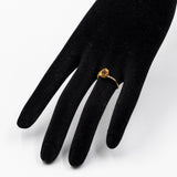 Anello vintage in oro giallo 9K con quarzo citrino di taglio a goccia