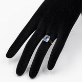 Anello vintage in oro giallo 9K con topazio azzurro (3.50ct ca.)