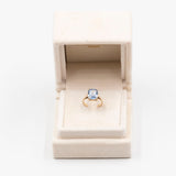 Anello vintage in oro giallo 9K con topazio azzurro (3.50ct ca.)