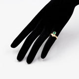 Vintage-Ring aus 14-karätigem Gelbgold mit Smaragd (0.45 ct), 70er Jahre