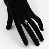 Vintage 14K white gold ring with brilliant cut diamonds (0.46ctw approx.), 70s