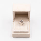 Vintage 14K white gold ring with brilliant cut diamonds (0.46ctw approx.), 70s