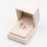 Vintage 14K white gold ring with brilliant cut diamonds (0.46ctw approx.), 70s