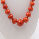 Collier vintage en corail rouge avec susta en or jaune 18 carats, années 70/80