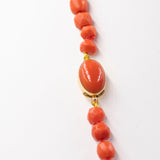 Collana vintage in corallo rosso e oro giallo 18k, anni '70