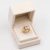 Vintage-Herrenring aus 18 Karat Gelbgold mit 1 Karat Diamant im Altschliff, 50er Jahre
