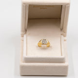 Bague diamant vintage en or jaune 18 carats (0.22 ct), années 70/80