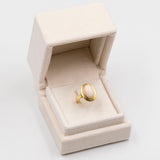 Vintage-Ring aus 18 Karat Gelbgold mit rosa Koralle, 60er Jahre