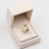 Vintage-Ring aus 14 Karat Gelbgold mit Amethyst (6 Karat), 60er/70er Jahre