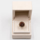 Vintage Granatring aus 10 Karat Gelbgold, 70er Jahre