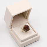 Vintage Granatring aus 10 Karat Gelbgold, 70er Jahre