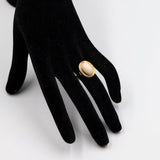 Vintage-Ring aus 18 Karat Gelbgold mit rosa Koralle, 60er Jahre