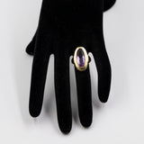 Vintage-Ring aus 14 Karat Gelbgold mit Amethyst (6 Karat), 60er/70er Jahre