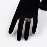 Vintage-Ring aus 9-karätigem Gelbgold mit Saphiren, 70er Jahre