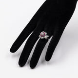 Vintage-Ring aus 14-karätigem Weißgold mit Diamanten (0,94 ctw) und Rubinen (0.80 ctw), 60er Jahre