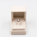 Anello vintage in oro bianco 14k con perla e zaffiri, anni '60
