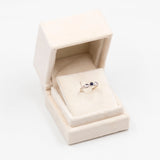 Vintage 14k white gold ring with sapphire and diamonds