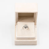 Anello vintage in oro bianco 14k con diamanti (0,60ctw), anni '70