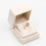Anello vintage tourbillon in oro giallo 14k con diamanti (1ctw), anni '70