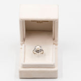 Винтажное кольцо из белого золота 18 карат с жемчугом и бриллиантами (0.27 карата), 60-е годы