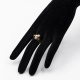Vintage-Contrarié-Ring aus 14-karätigem Gelbgold mit Diamanten (0,34 ct), 70er Jahre
