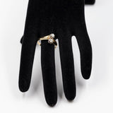 Vintage Contrarié ring in 14k yellow gold with diamonds (0,34ct), 70s