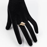 Anello vintage asimmetrico in oro giallo 14k con diamanti (0,80ctw), anni '70