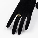 Anello vintage in oro giallo 8k con spinelli verdi