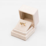 Anello vintage in oro giallo 18k con diamanti di taglio vecchia miniera (1ctw), anni '50