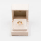 ANELLO IN ORO GIALLO 18K CON DIAMANTE CENTRALE FANCY BROWN A GOCCIA (0.82CT) E DIAMANTI (0.14CTW), ANNI ‘80/‘90