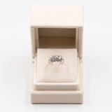 Anello vintage in oro bianco 14k con diamanti (0,90ctw), anni '70