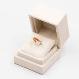 Anello vintage in oro  giallo 9k con opali di fuoco e diamanti