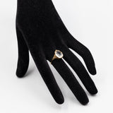 Anello vintage da cocktail in oro giallo 14k con quarzo citrino