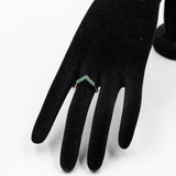 Vintage 14k Yellow Gold "V" Ring with Emeralds