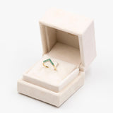 Vintage 14k Yellow Gold "V" Ring with Emeralds