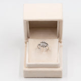 Anello vintage in oro bianco 14k con diamanti (0,30ctw), anni '60