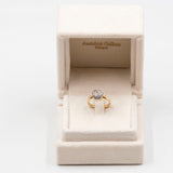 Antiker Ring aus 14-karätigem Gold mit Diamanten im Altschliff (0.28 ctw), 30er Jahre