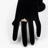 Vintage-Ring aus 18-karätigem Gold mit braunem Marquise-Diamanten (0,70 ct) und Brillanten (0.35 ctw), 70er Jahre