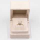 Anello vintage a fiore in oro giallo 14k con diamanti (1,45ctw), anni '70