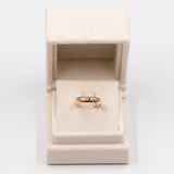 Anello vintage a fede in oro giallo 8k  con diamanti (0,10ctw)