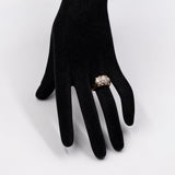 Anello antico in oro giallo 18k con diamanti di taglio vecchio (0,24ctw), anni '30