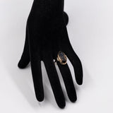 Anello vintage da cocktail in oro giallo 8k con quarzo fumè (8ct)