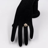 Anello vintage a fiore in oro giallo 14k con diamanti (1,45ctw), anni '70