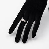 Anello “trilogy” vintage in oro bianco 14K con diamanti di taglio brillante (0.40ctw ca.), anni '80