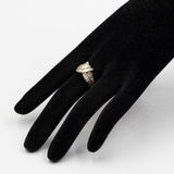 Vintage 18k yellow gold ring with tapered cut diamonds (1ctw), 70s